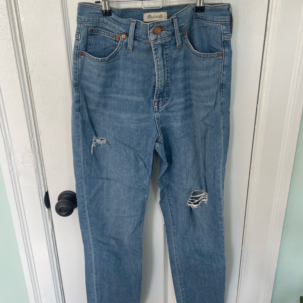 Madewell Light Blue High Rise Perfect Vintage Distressed Jeans